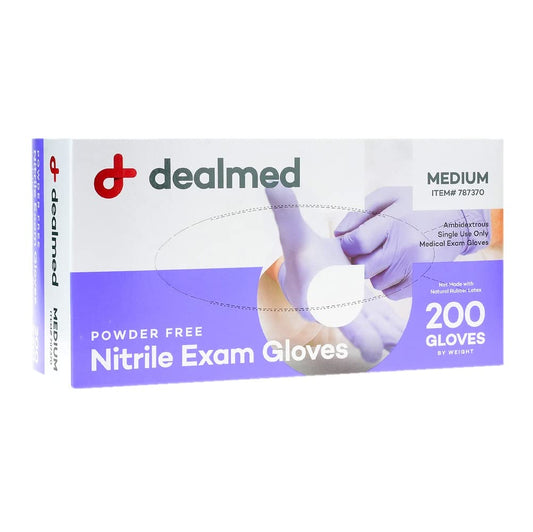 Dealmed Nitrile Exam Gloves - Latex Free - Medium - 200 Count