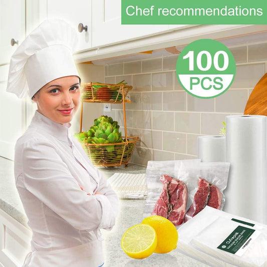 O2frepak Quart 8"x12" Vacuum Sealer Bags 100ct for Food Storage