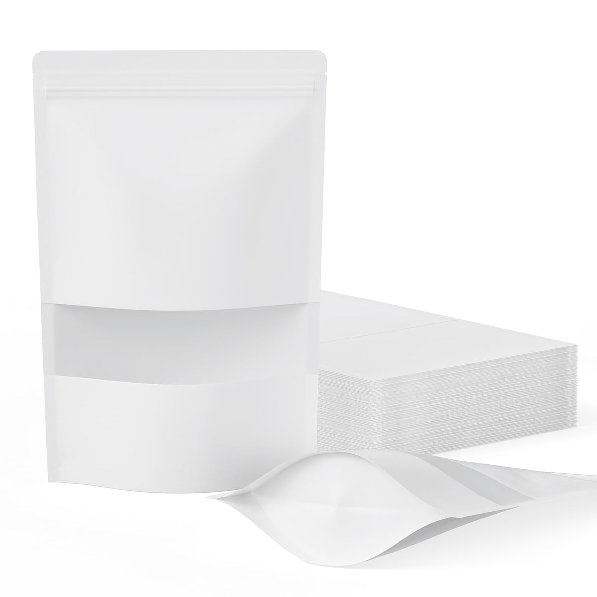 FireKylin 100 Pcs Resealable Bags, Matte Window, Paper, Brown,5.9 x 8.6 in