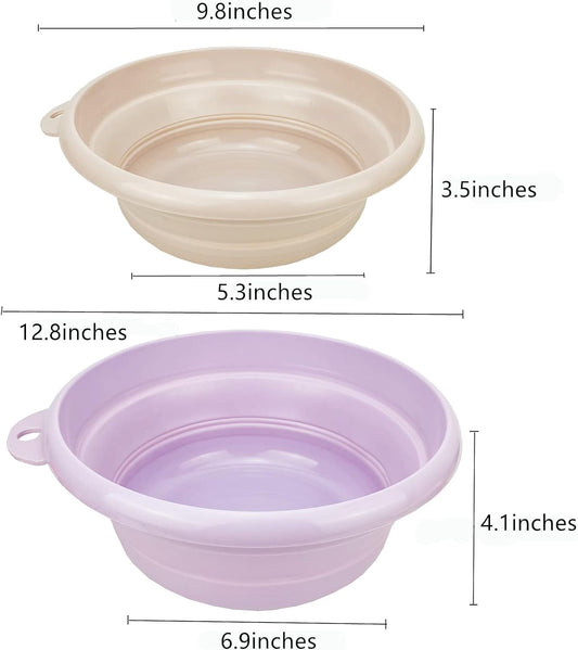 CARTINTS 2Pack Collapsible Wash Basin Collapsible Dish Tub Portable Sink,Space Saving for Dishing, Fruit, and Camping, Hiking and Home