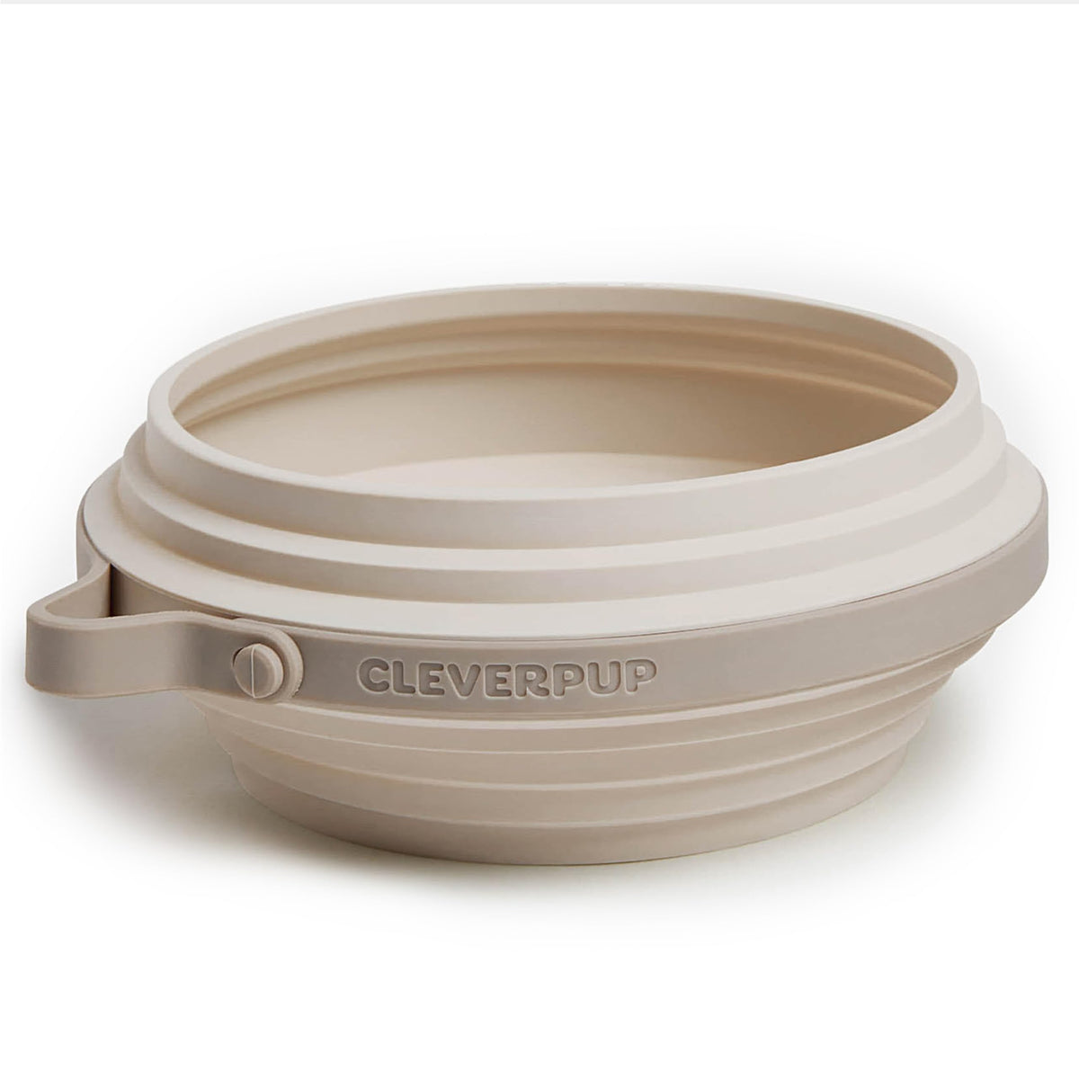 Cleverpup Nomad Large Collapsible Travel Dog Bowl - 4 Cup, Grey Silicone