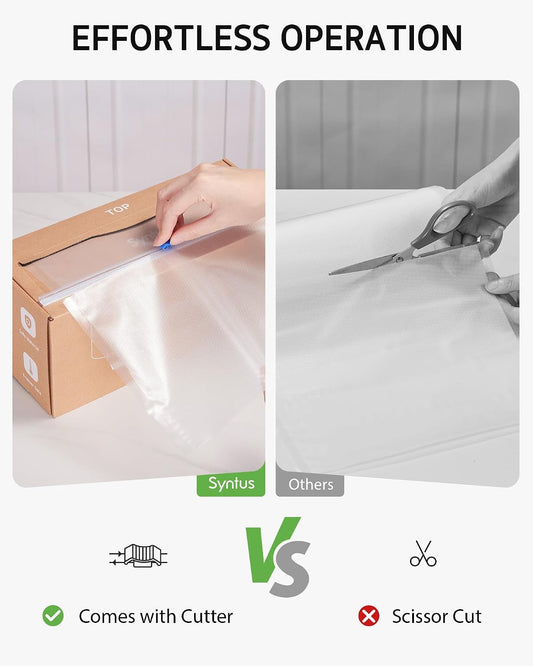 Syntus 11" x 150' Vacuum Sealer Bags for Food Seal Rolls with Cutter