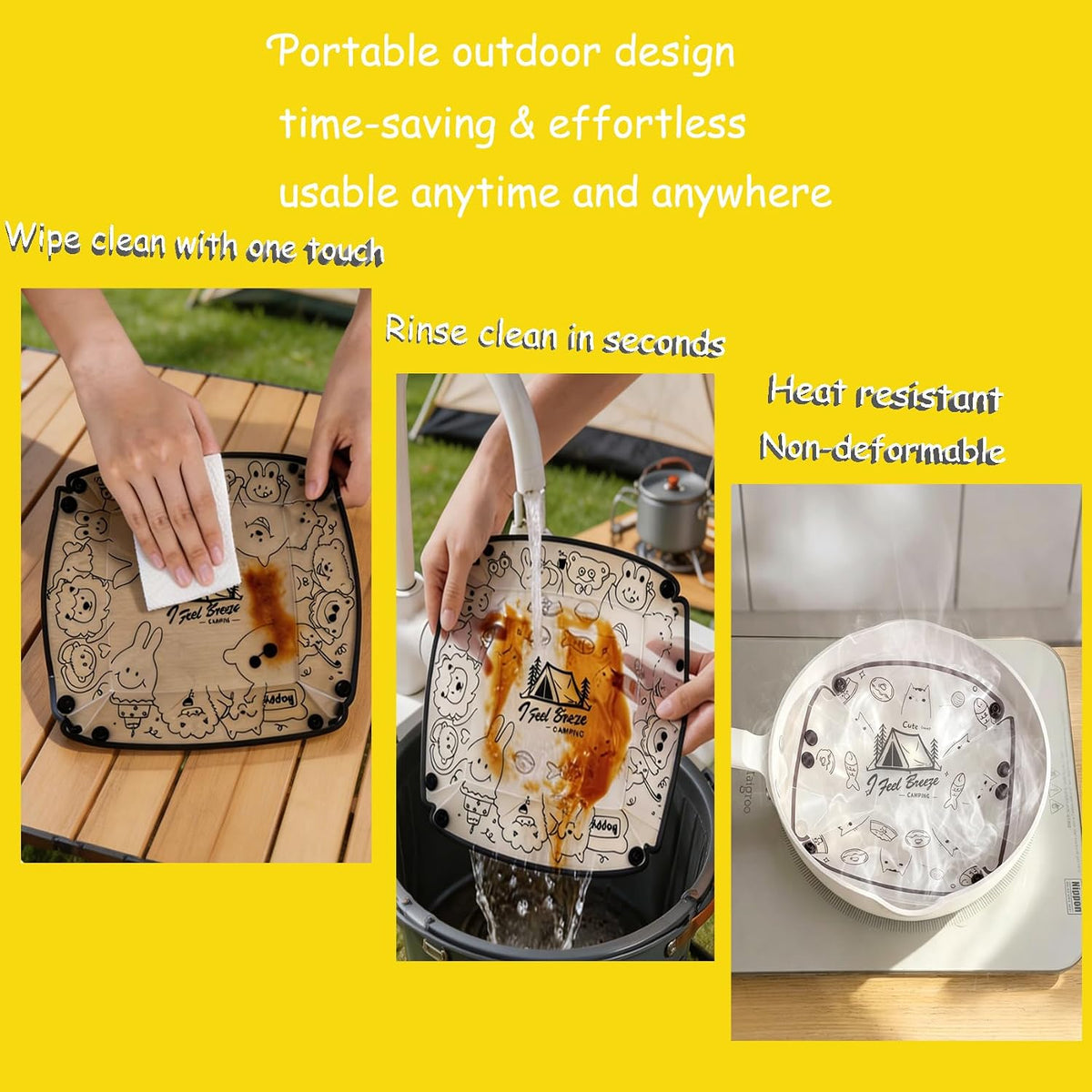 Collapsible Camping Tableware Set - 6 Pack Foldable Cups, Bowls & Plates Combo with Utensils, Lightweight, Portable, Easy to Clean & Heat Resistant for Picnic, Hiking, Travel, RV