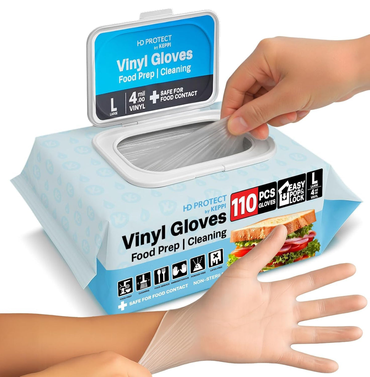 Keppi 600 Pack Disposable Food Prep Gloves – Clear Polyethylene, Latex- BPA & Powder-Free – Bulk Kitchen Gloves for Cooking, Catering, BBQ, Baking, Restaurant Food Handling