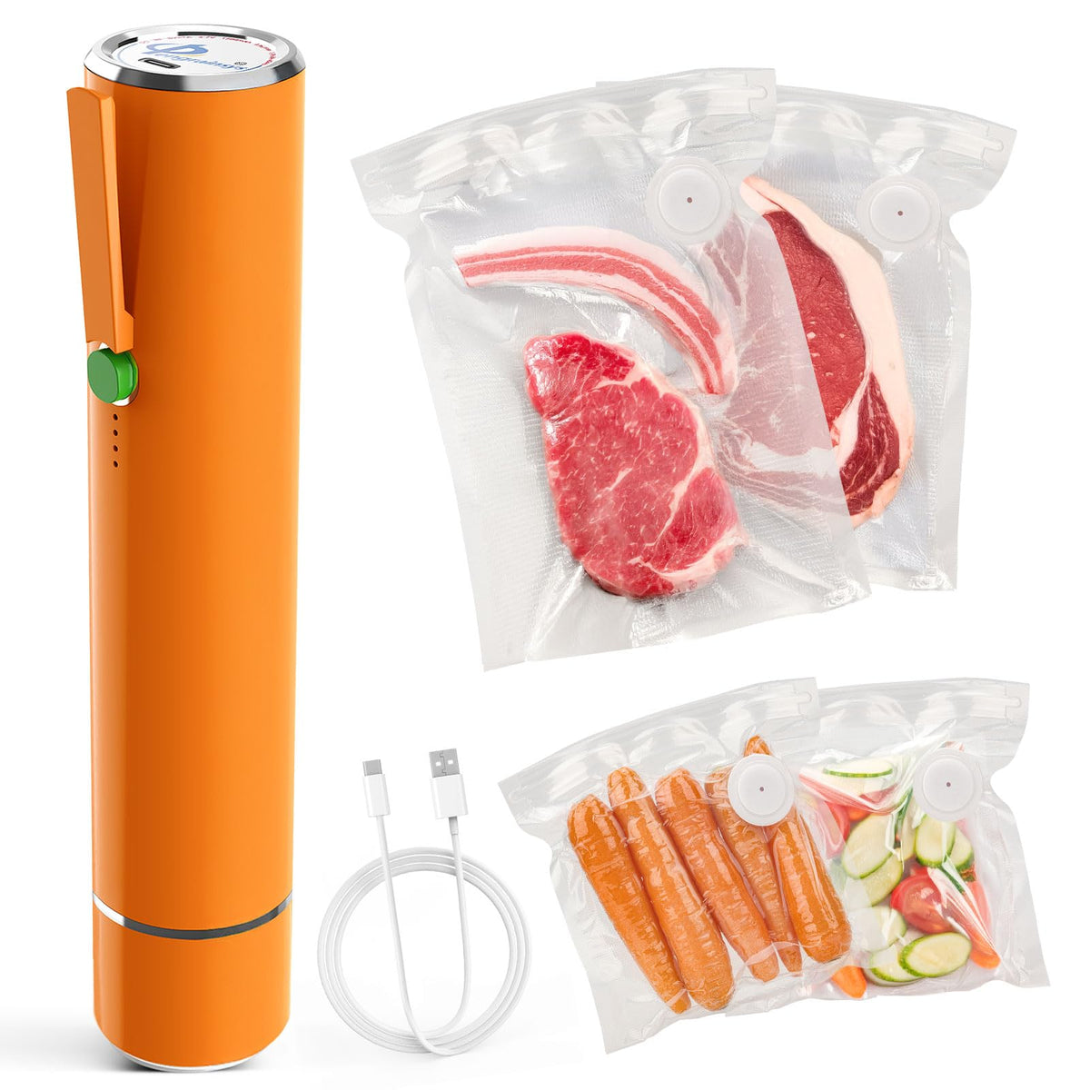 40PCS Vacuum Sealer Bags for Food with Air Valve, Reusable Sous Vide Bags (20 large+20 small)
