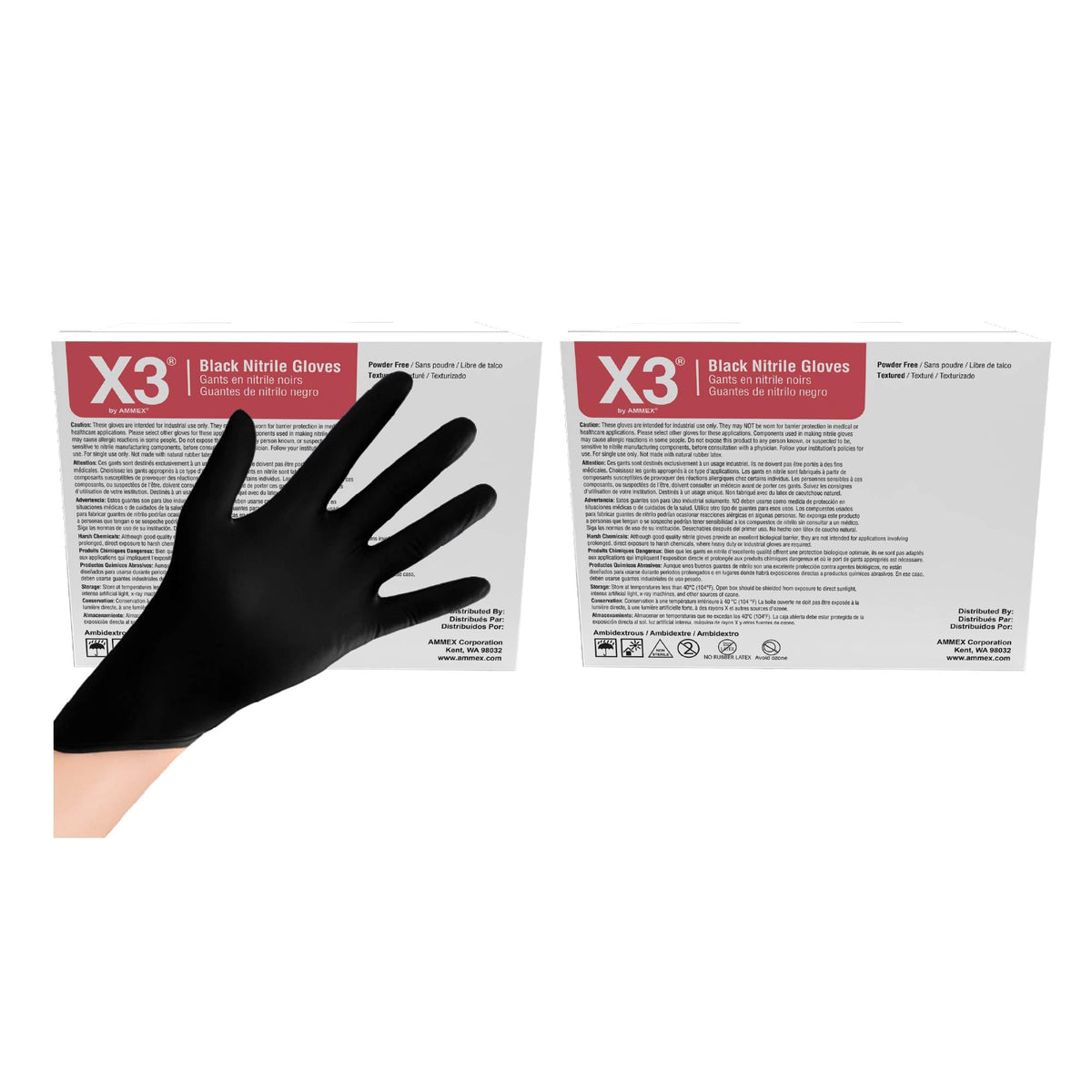 X3 Nitrile Disposable Gloves Latex Free 3 mil Black for Cooking Food Prep