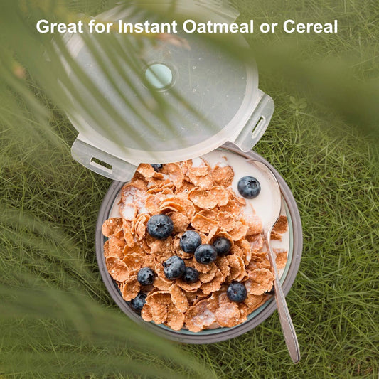 ColorCoral Collapsible Camping Bowl with Lid & Fork Silicone 1200ml 42oz
