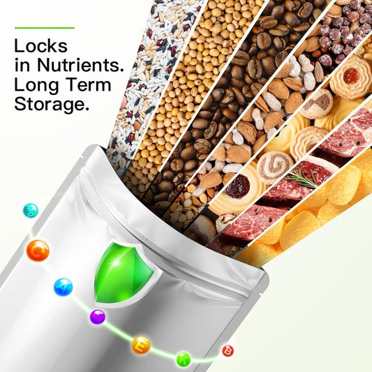 SYMYNELEC 100-Pack Mylar Bags with 400cc Oxygen Absorbers for Food Storage