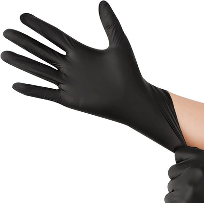 YOTU Black Disposable Nitrile Latex & Powder Free 6-Mil Gloves 100 Count, Textured, Mechanic Wearing, Cleaning, Food Black Large