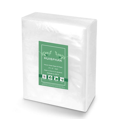 Vacuum Sealer Bags,Heavy Duty Pre-Cut Design Commercial Grade 4x6 Inch Food Sealable Bag for Heat Seal Food Storage, Seal Bag Boilsafe to 280°F Freezable, Resizable,Reuseable (100Pcs)