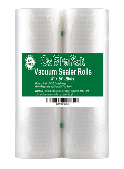 O2frepak 2Pack Vacuum Sealer Bags Rolls 11"x50' for Food Storage