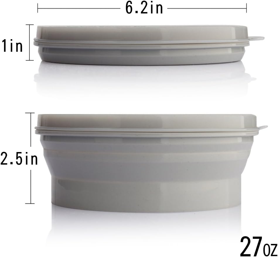 IYYI Collapsible Bowl for Camping, Silicone Collapsible Bowl with Lid