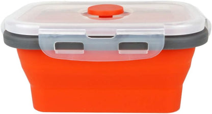 CARTINTS Set of 3 Collapsible Food Storage Containers Collapsible Silicone Bowls, Silicone Lunch Containers with Airtight Lids, Microwave and Freezer Safe, 500ml