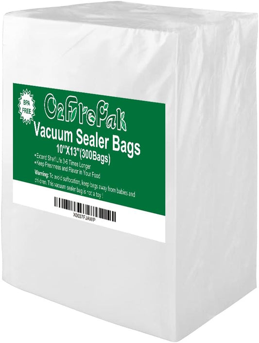 O2frepak Plus Quart 10"x13" Vacuum Sealer Bags 300ct for Food Storage
