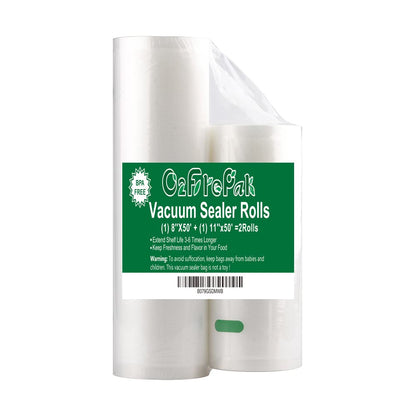O2frepak 6RL Vacuum Sealer Bags Rolls 8"x20'(3)+11"x20'(3) for Food Storage