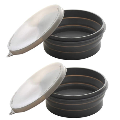 ME.FAN Silicone Collapsible Bowls - Silicone Folding Travel Bowl with Lids - Expandable Food Storage Containers Set - Portable, [27oz]