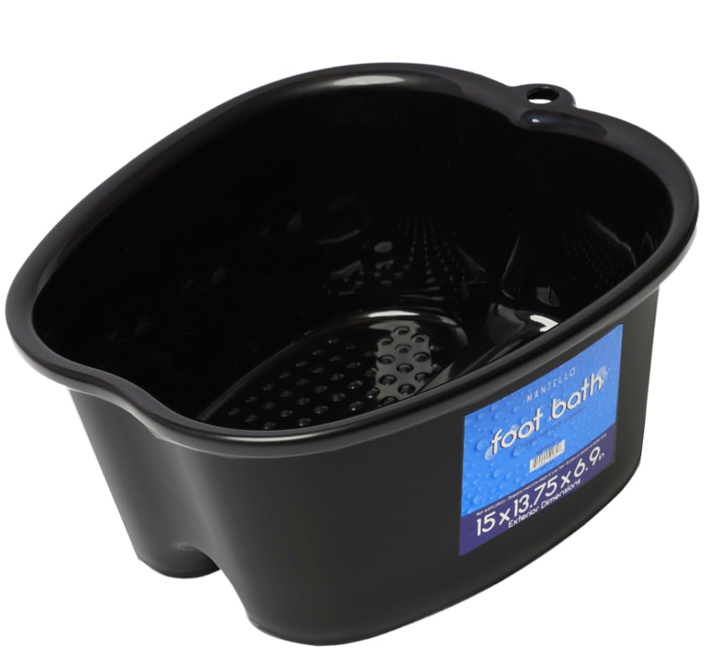 Mantello Collapsible Foot Bath Foot Soaking Tub | Portable Foot Spa Pedicure Bowl | Large Basin to Soak & Wash Feet | Folding Bucket with Carry Handle | White & Grey, Blue, Green [Green]