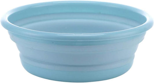 10" Multi-Purpose Collapsible Dish Tub Bowl BPA-Free Round Lightweight Collapsible Wash Basin (Blue)