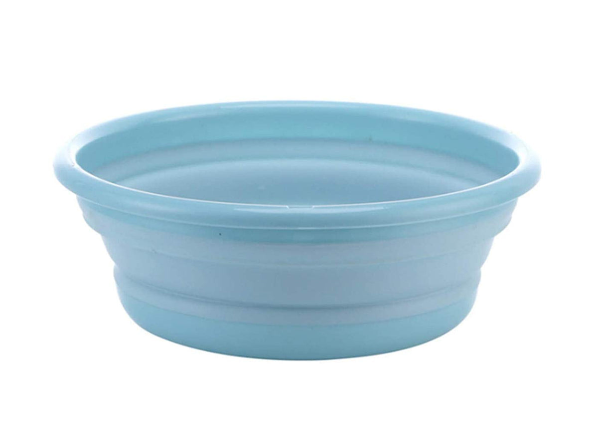 10" Multi-Purpose Collapsible Dish Tub Bowl BPA-Free Round Lightweight Collapsible Wash Basin (Blue)