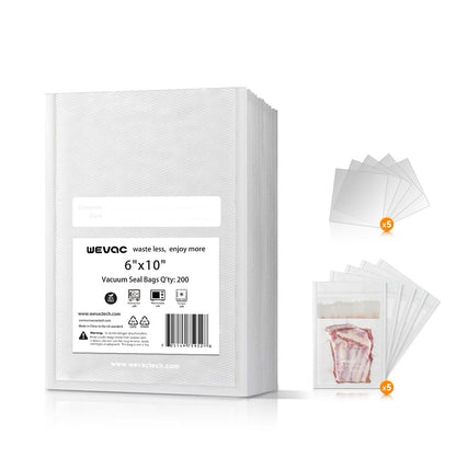 Wevac Vacuum Sealer Bags 11x16" 100 Gallon for Food Saver Vacuum Machine