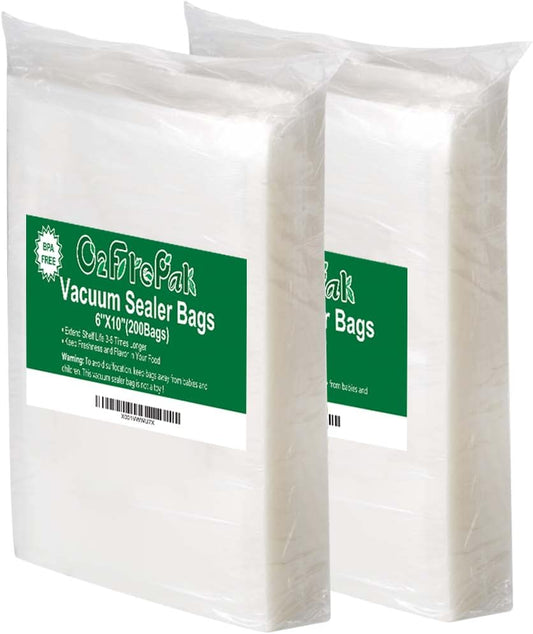 O2frepak Pint 6"x10" Vacuum Sealer Bags 200ct for Food Storage