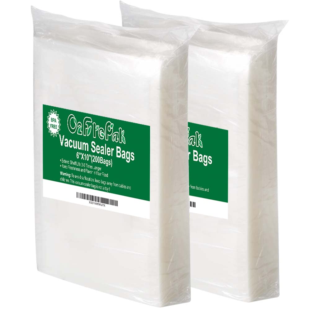 O2frepak Pint 6"x10" Vacuum Sealer Bags 200ct for Food Storage