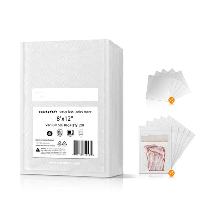 Wevac Vacuum Sealer Bags 11x16" 100 Gallon for Food Saver Vacuum Machine