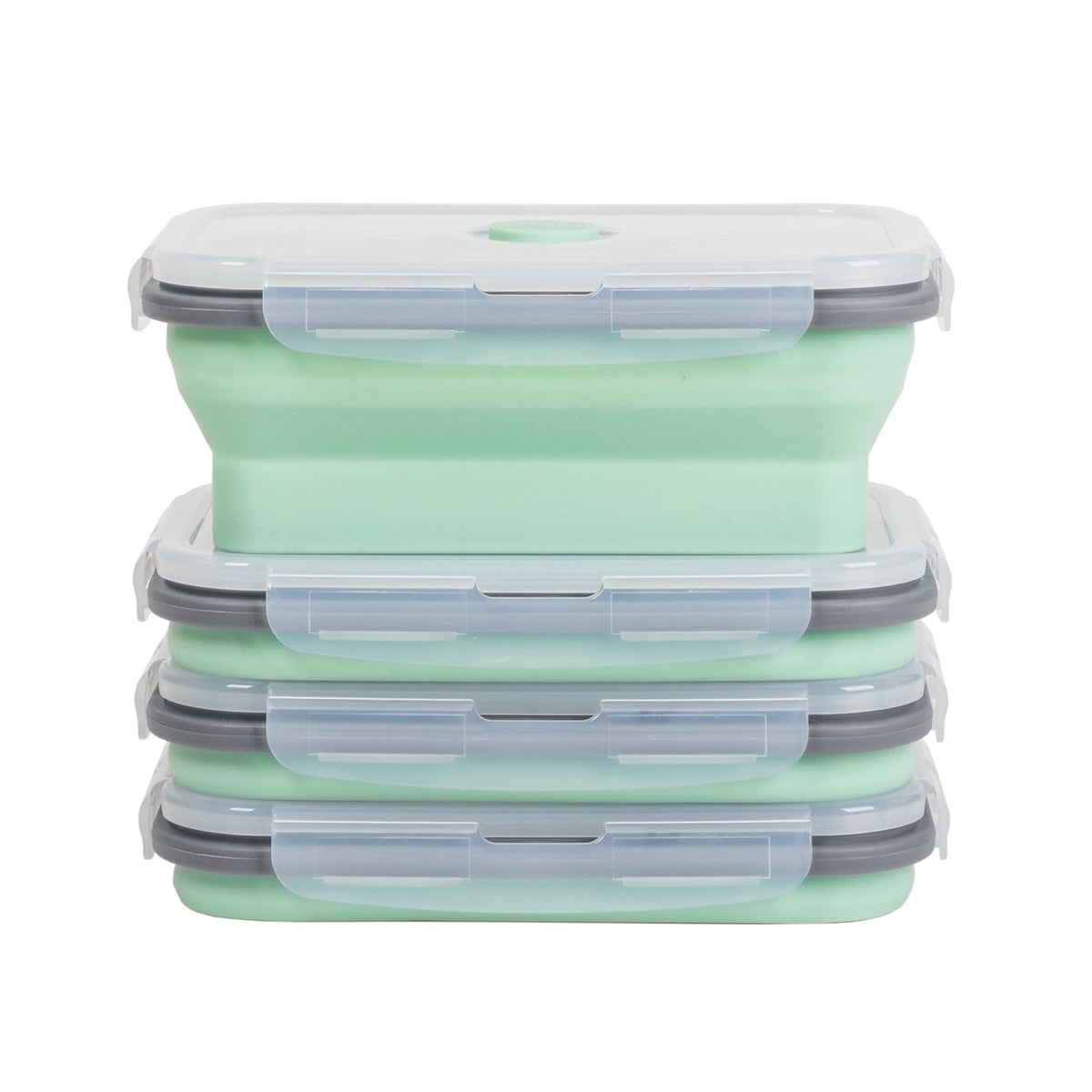 Collapsible Food Storage Containers with Lid & Air Vent, 8 Pack, 4 Rectangular + 4 Round, Annaklin Foldable Silicone Lunch Containers Collapsible Bowls Set, Microwave Freezer Dishwasher Safe, 4 Colors