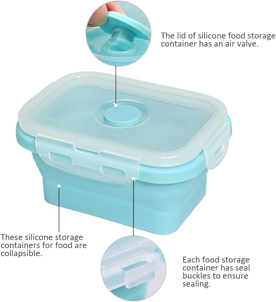Alimat PluS 11.8oz Silicone Collapsible Travel Food Containers 3 Pack