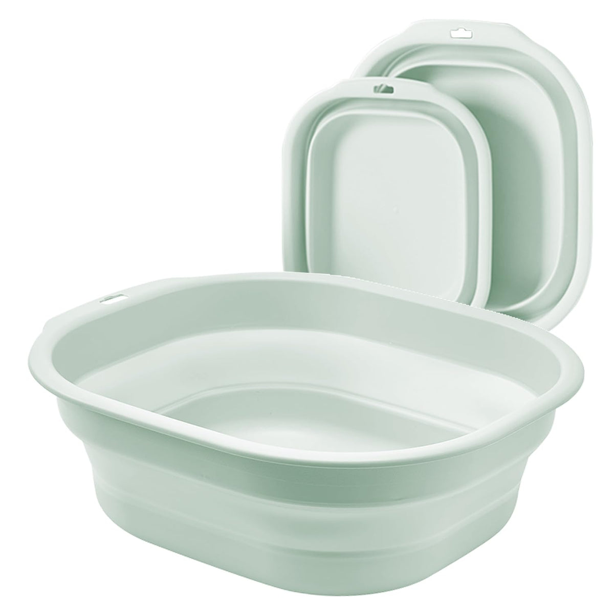 2 Pack Collapsible Wash Basin Set, Foldable Dish Tub, Small Medium Portable Sink for Kitchen, Camping, RV, Baby Bottles, Laundry, Plastic Washbasin -Gray