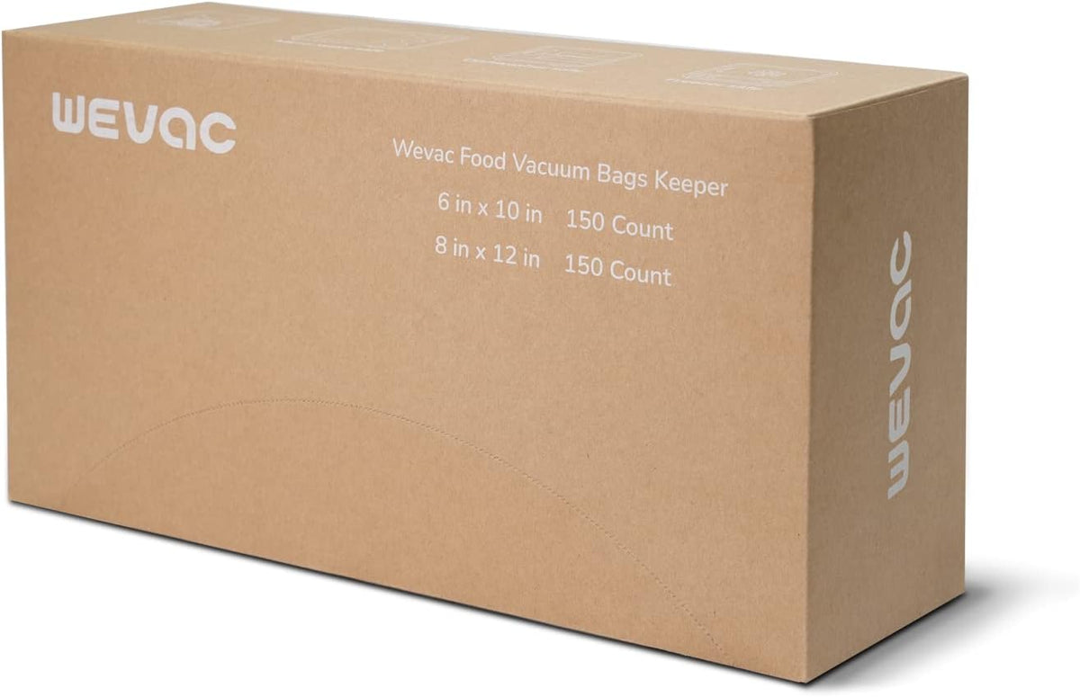 Wevac 150 Pint 6"x10" & 150 Quart 8"x12" Vacuum Sealer Bags, Keeper Box