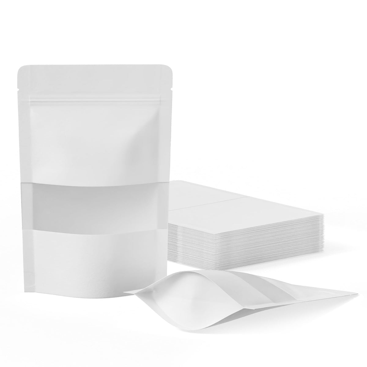 FireKylin 100 Pcs Resealable Bags, Matte Window, Paper, Brown,5.9 x 8.6 in