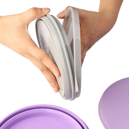 ME.FAN Silicone Collapsible Bowls - Silicone Folding Travel Bowl with Lids - Expandable Food Storage Containers Set - Portable, [27oz]