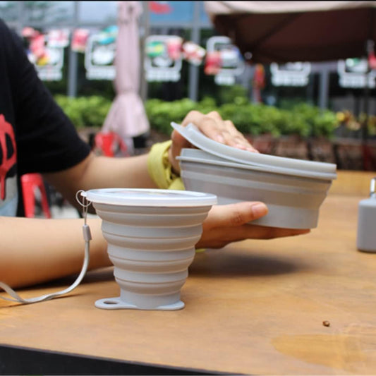 IYYI Collapsible Bowl for Camping, Silicone Collapsible Bowl with Lid