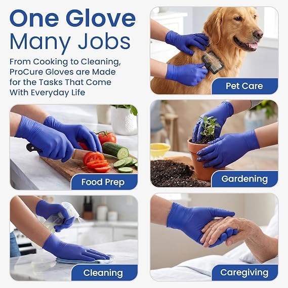 ProCure Disposable Nitrile Gloves - Latex & Powder Free - 200 Ct