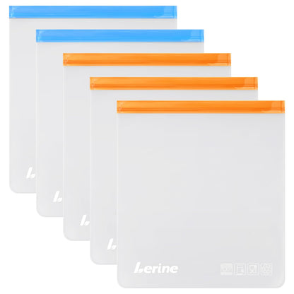 Lerine 5 Pack Reusable 2 Gallon Freezer Bags Dishwasher Safe