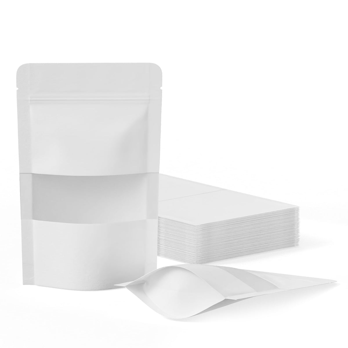 FireKylin 100 Pcs Resealable Bags, Matte Window, Paper, Brown,5.9 x 8.6 in