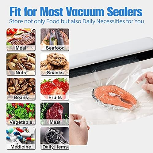 AENTGIU 200 Precut Vacuum Sealer Bags For Food, 8x12 Inch Thick BPA-Free