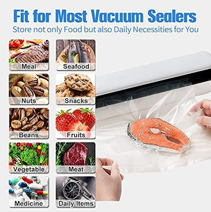 AENTGIU 200 Precut Vacuum Sealer Bags For Food, 8x12 Inch Thick BPA-Free