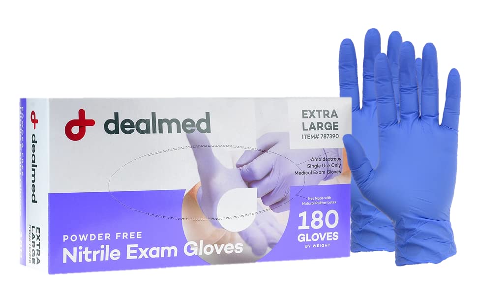 Dealmed Nitrile Exam Gloves - Latex Free - Medium - 200 Count