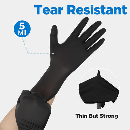Food Grade 5 Mil Disposable Nitrile Gloves Large, 100Pcs