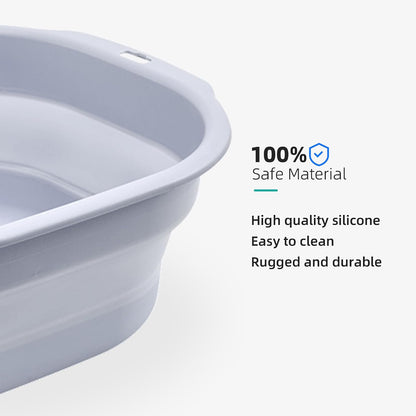 2 Pack Collapsible Wash Basin Set, Foldable Dish Tub, Small Medium Portable Sink for Kitchen, Camping, RV, Baby Bottles, Laundry, Plastic Washbasin -Gray