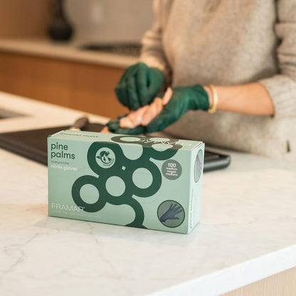 FRAMAR Green Gloves Disposable Latex Free, Heavy Duty Nitrile Gloves Medium