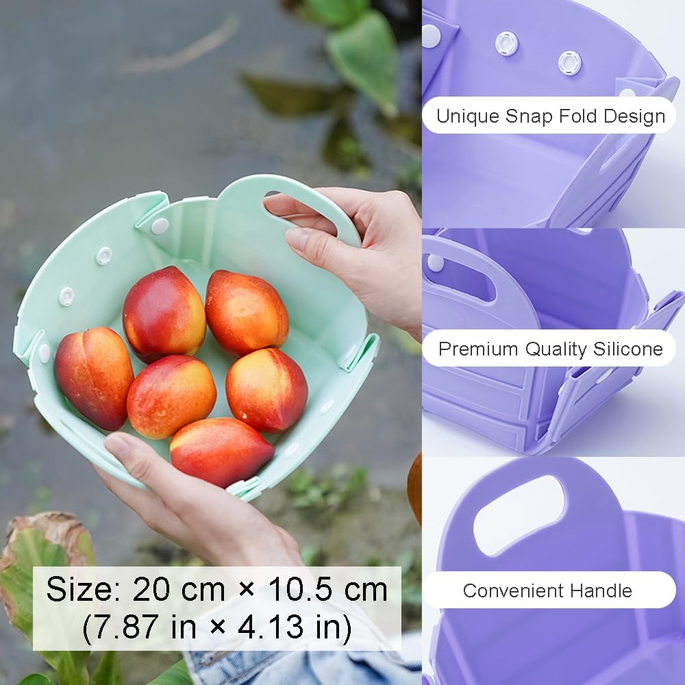 OULIGET Collapsible Camping Bowl,Silicone Bowl Portable Camping Tableware,Free Folding Plate with Handle,Space Saving Camping Essentials Outdoor,RV,2 Pieces