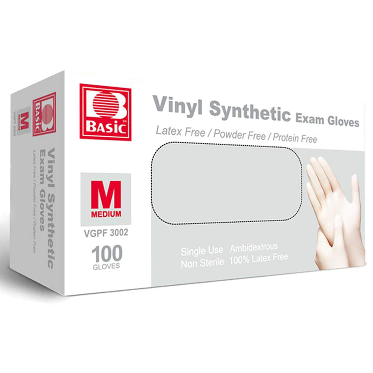 INTCO Basic Medical Synmax Vinyl Exam Gloves,Disposable Gloves - Latex-Free & Powder-Free for Medical,Cleaning,Food Safe- Large, BMPF-3003(Case of 1000,Blue)