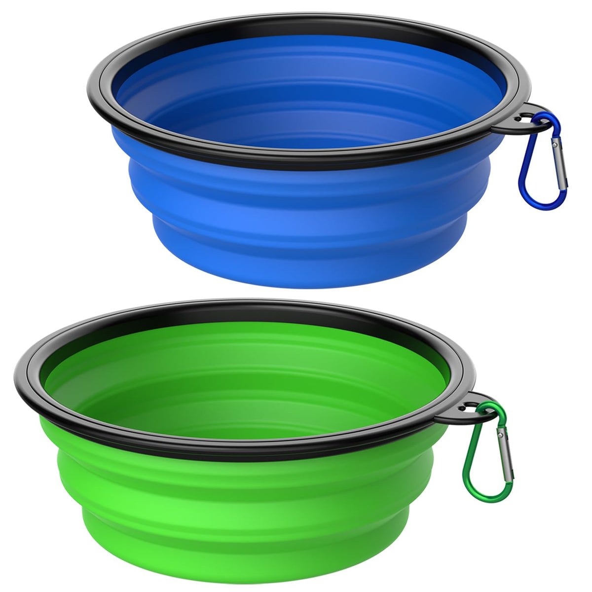 Collapsible Dog Bowls [3 Pack] 34 oz, Travel Dog Bowls, Pet Bowl Portable Foldable Water Food Feeding Dishes with Carabiner Clip for Traveling Hiking Walking-Red & Orange & Yellow