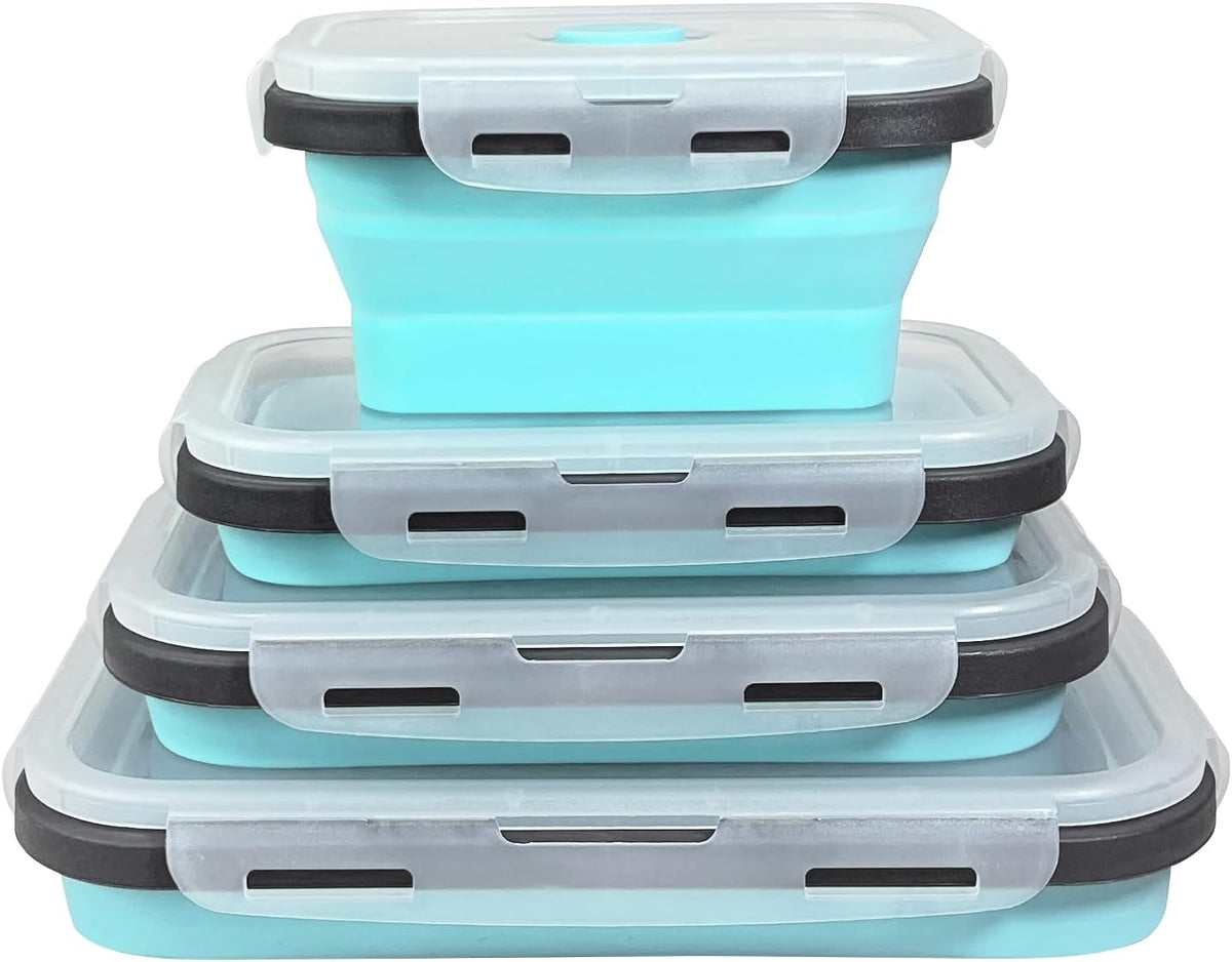 Guyuyii 4 Pack Space-Saving Collapsible Food Storage Containers with Lids