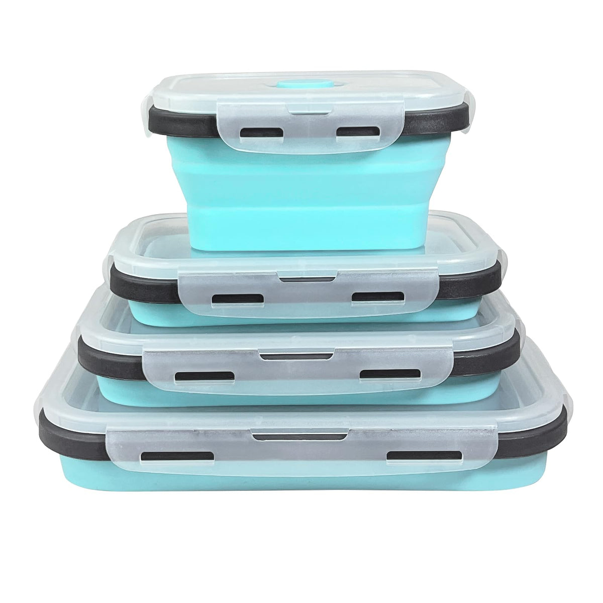 Guyuyii 4 Pack Space-Saving Collapsible Food Storage Containers with Lids