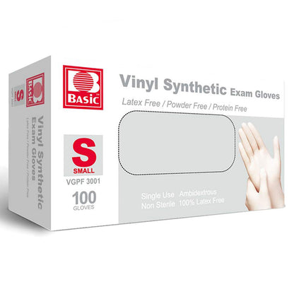 INTCO Basic Medical Synmax Vinyl Exam Gloves,Disposable Gloves - Latex-Free & Powder-Free for Medical,Cleaning,Food Safe- Large, BMPF-3003(Case of 1000,Blue)