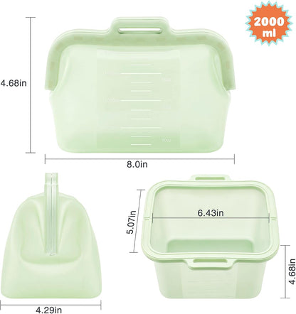 Large Reusable Silicone Food Storage Bag, 68 oz/2 L, Magnetic Seal